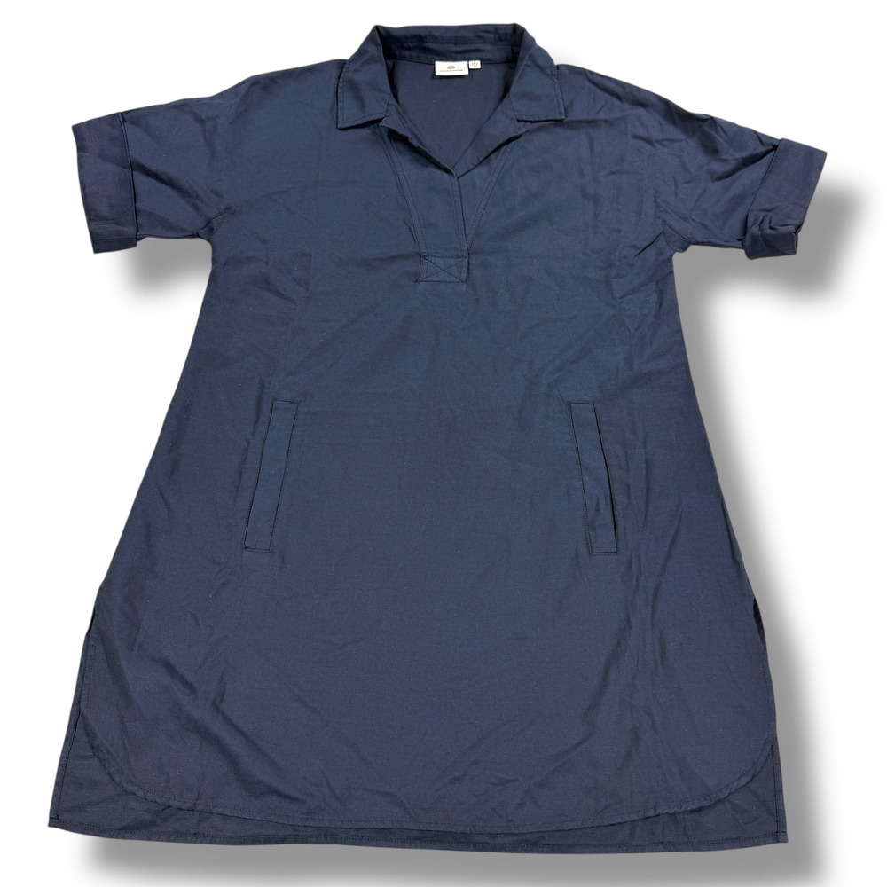 AG Adriano Goldschmied Shirt Dress Womens XS / S Navy Blue Linen Blend
